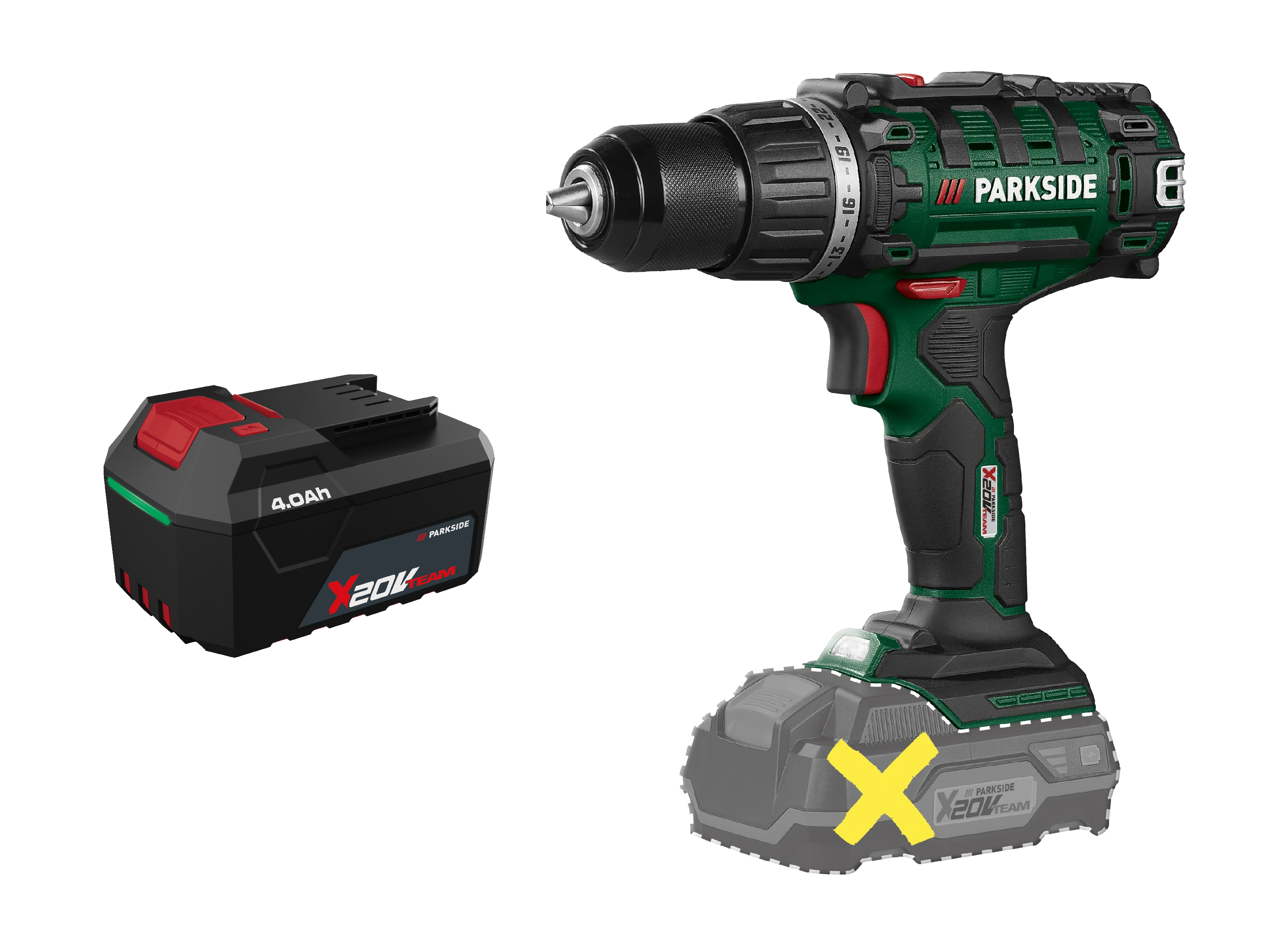 PARKSIDE® Aku vŕtací skrutkovač PABS 20-Li I9 + Akumulátor 20 V/4 Ah