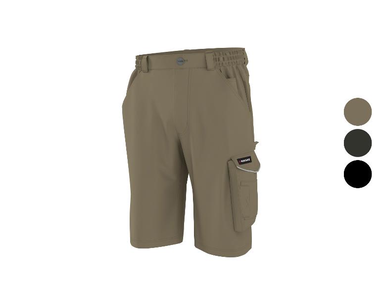 PARKSIDE khaki cargo šortky s elastickým pásom a bočným vreckom.