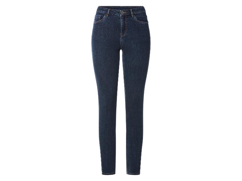 Tmavomodré skinny džínsy s vysokým pásom