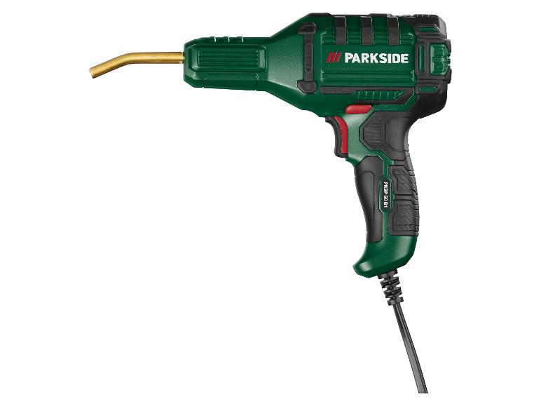 Zelené zariadenie Parkside na zváranie plastu.