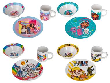 Raňajková súprava riadu Barbie/Gabbin kúzelný domček/Labková patrola