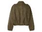 Dámska khaki semišová bomber bunda, zadný pohľad.