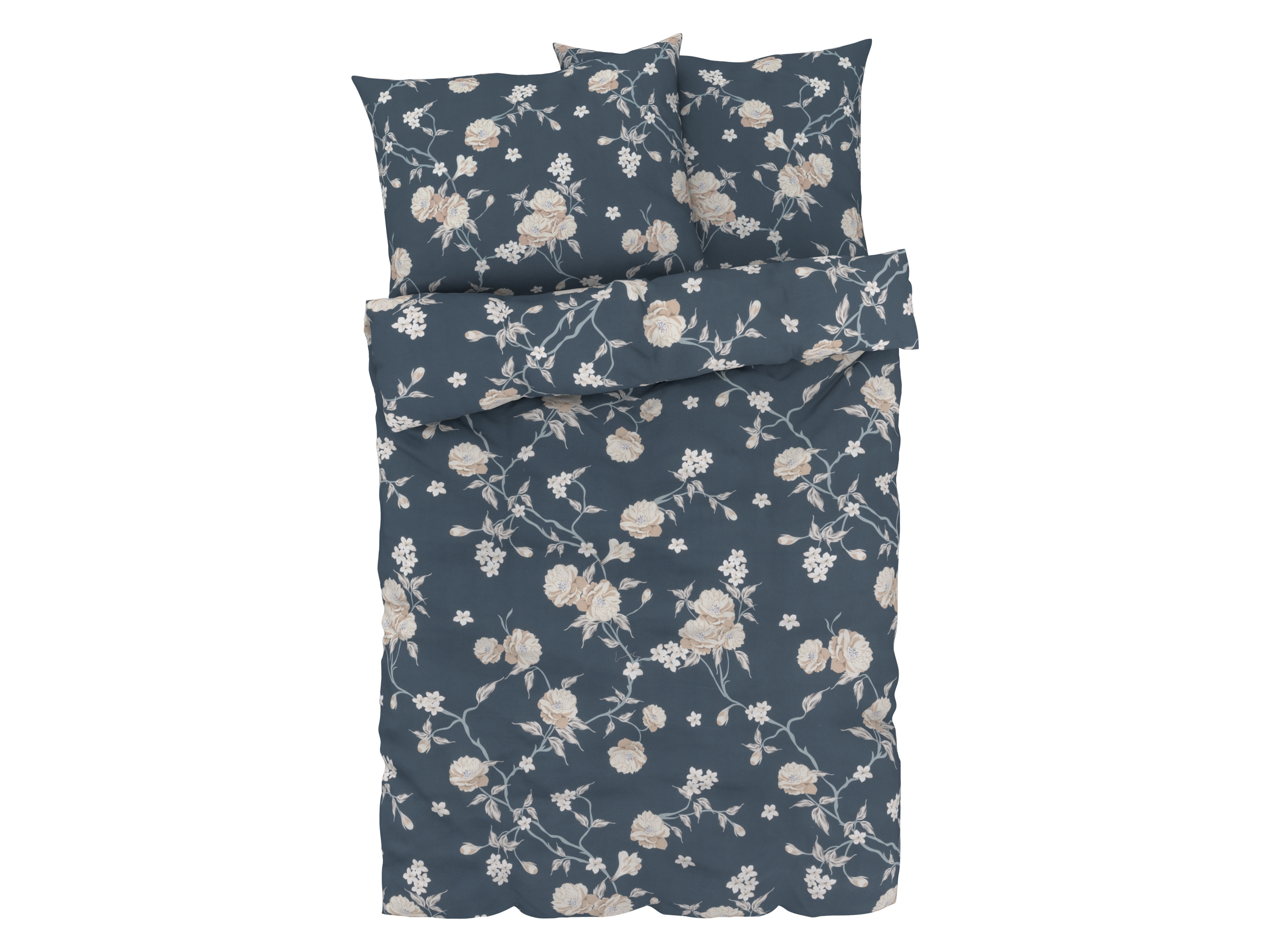 LIVARNO home Posteľná bielizeň zo saténového mikrovlákna, 200 x 220 cm (navy modrá)