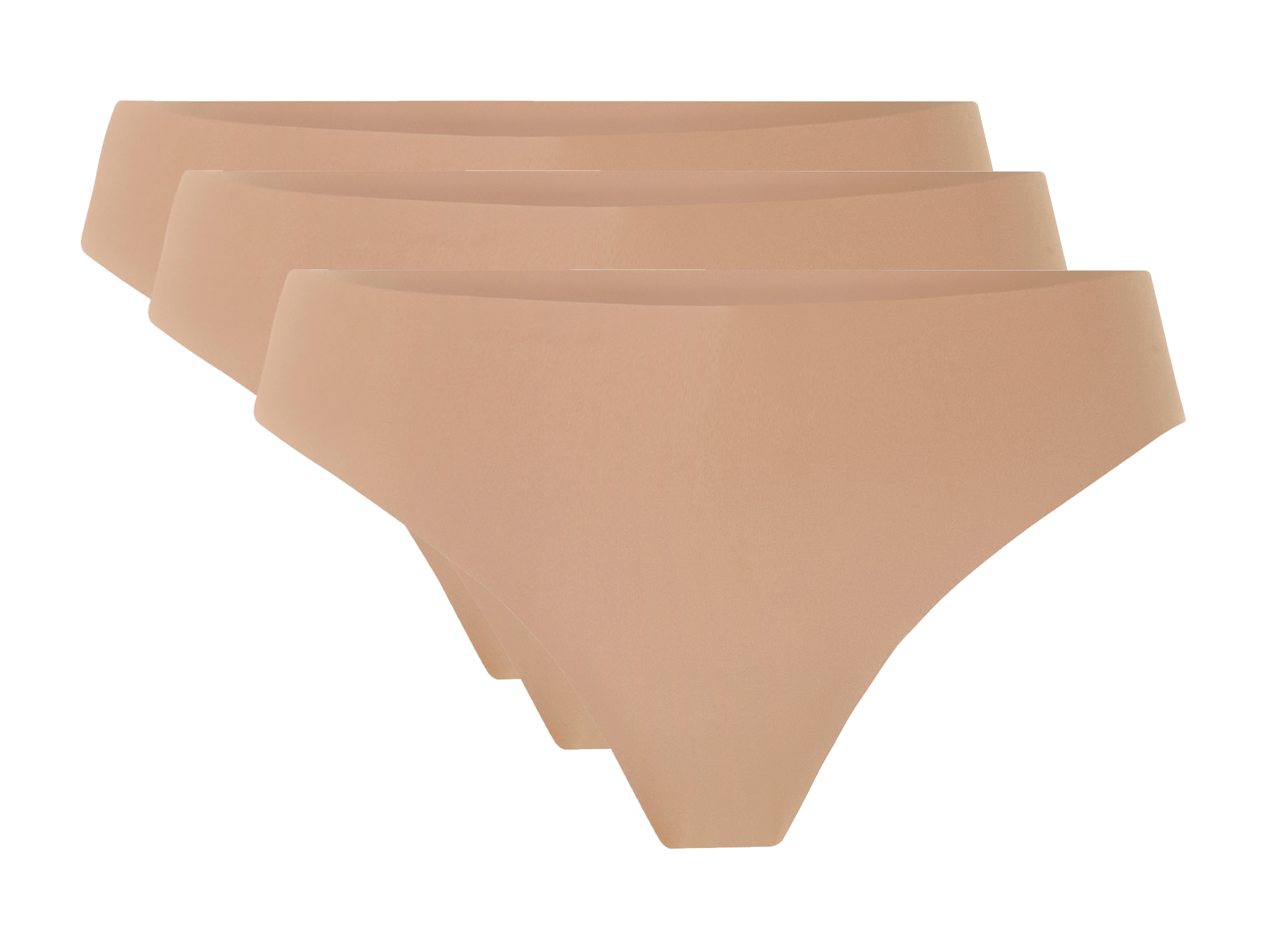 ESMARA® Dámske tangá, 3 kusy (béžová, L (44/46))