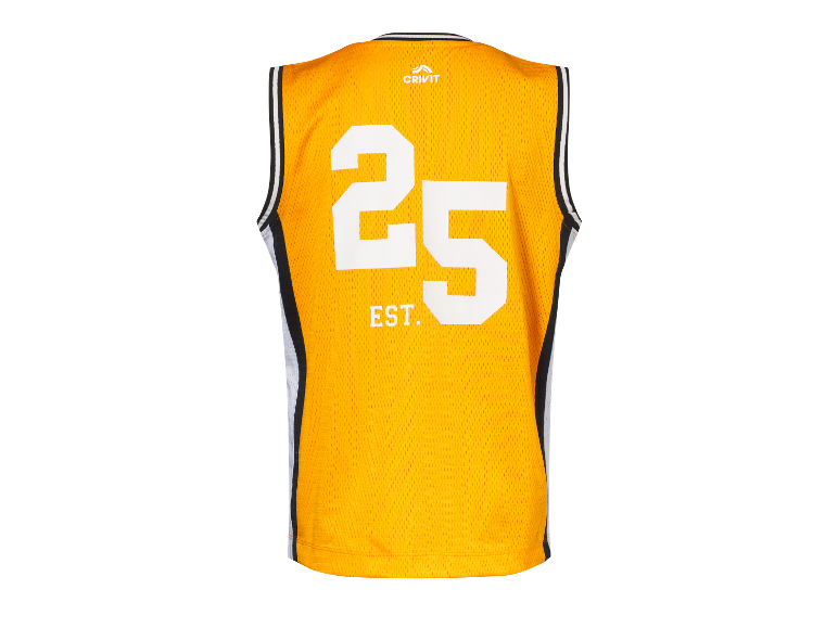 Žlté basketbalové tričko Crivit s číslom 25.
