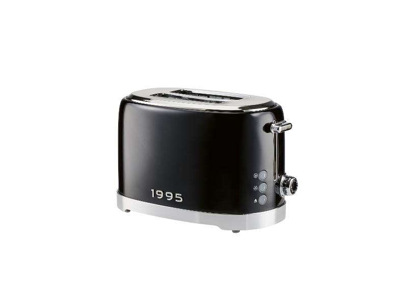 Čierny 1995 toaster s chrómovými detailmi.