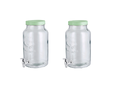 SILVERCREST® Sklenený zásobník na nápoje, zelený, 2 kusy