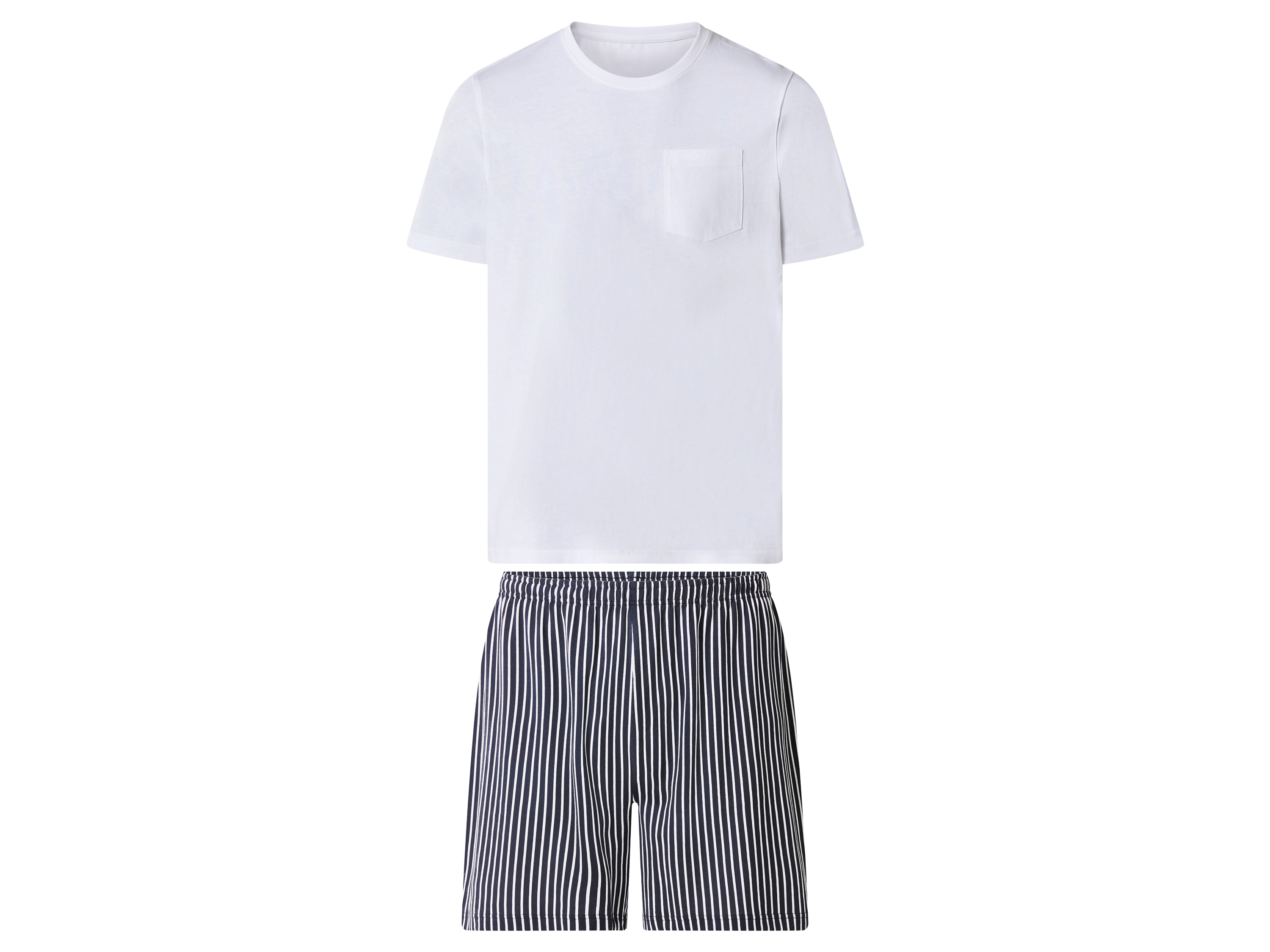 esmara Men Pánske krátke pyžamo (biela/navy modrá, XXL (60/62))