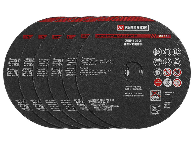 E-shop PARKSIDE PERFORMANCE® Rezacie kotúče PTP 6 A1/Hrubovacie kotúče PSSP 2 A1 (rezacie kotúče, 6 kusov)