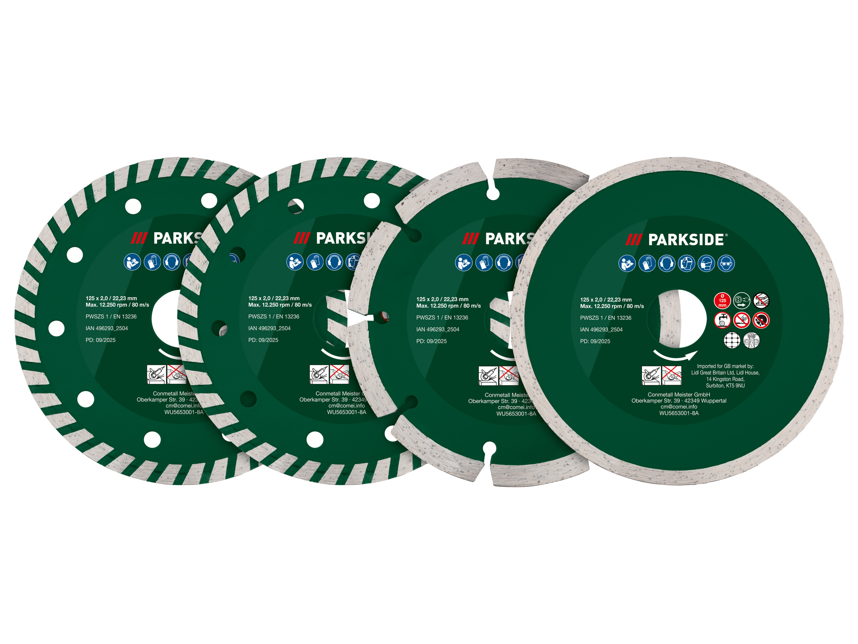 PARKSIDE® Súprava rezných kotúčov PWSZS 1 (súprava diamantových rezných kotúčov, 4-dielna)