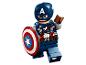 LEGO minifigúrka Captain America s jeho ikonickým štítom.