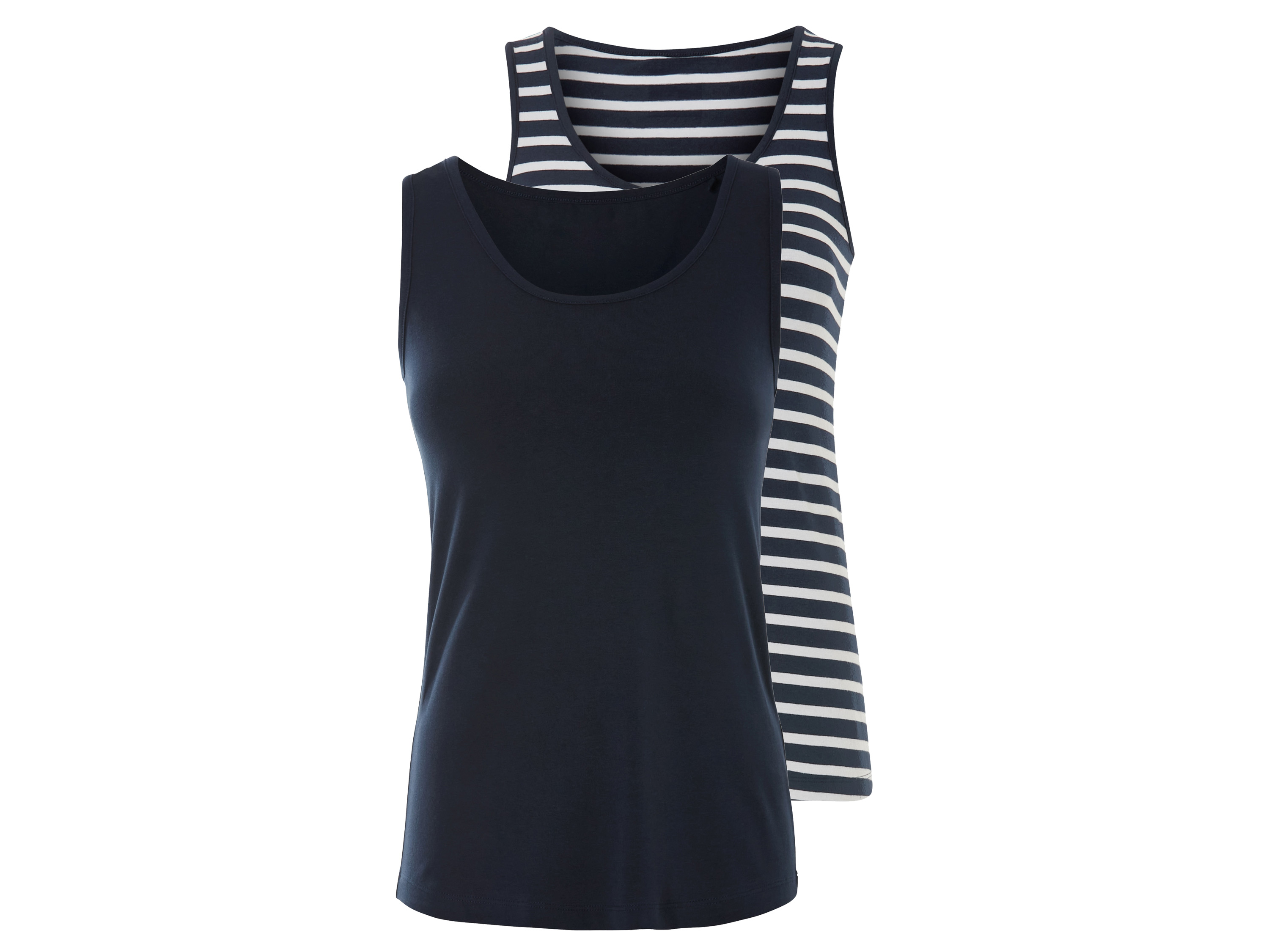 esmara® Dámske tielko, 2 kusy (navy modrá, XS (32/34))