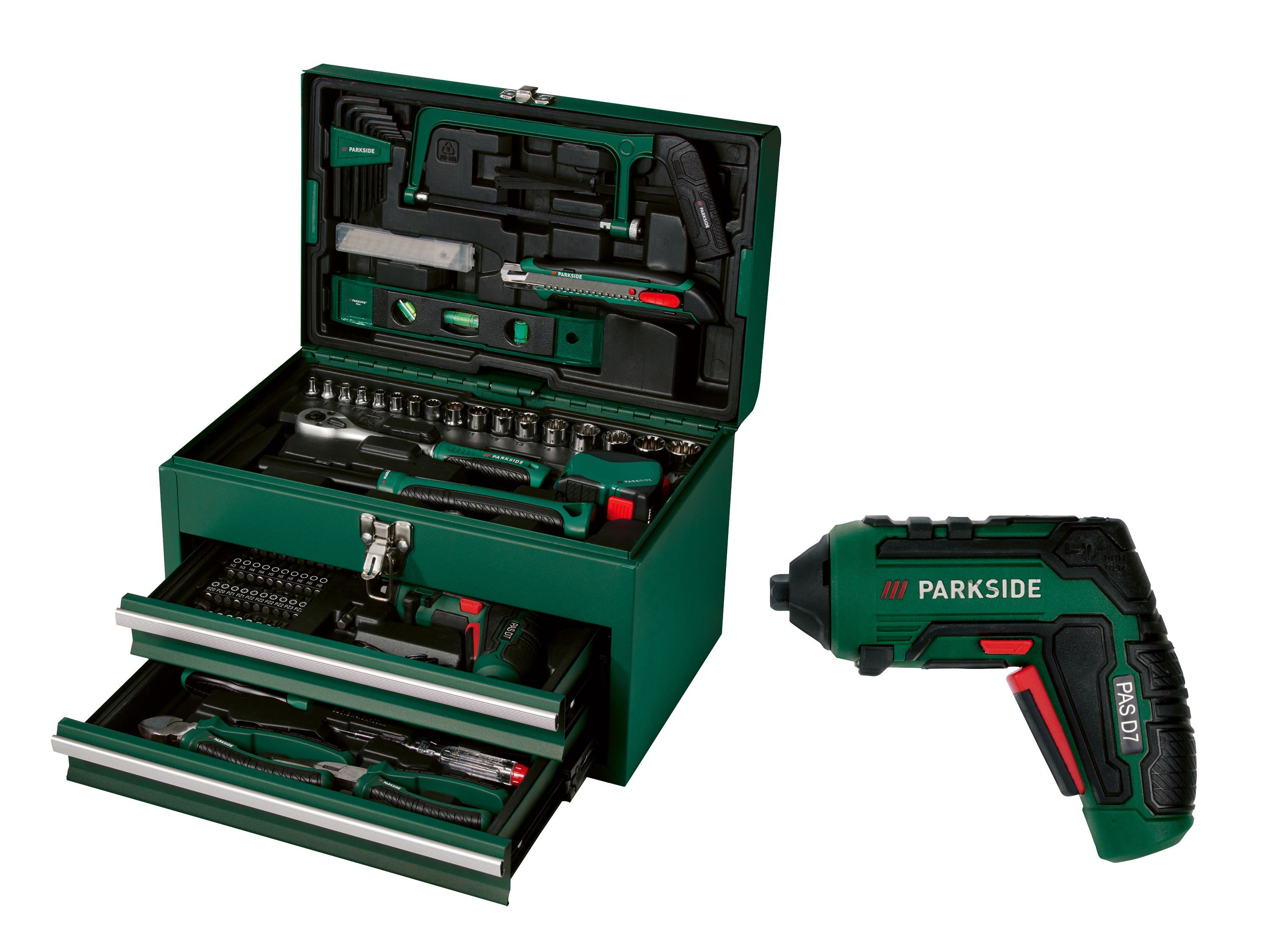 PARKSIDE® Kufrík s náradím a aku skrutkovačom PWBM A1