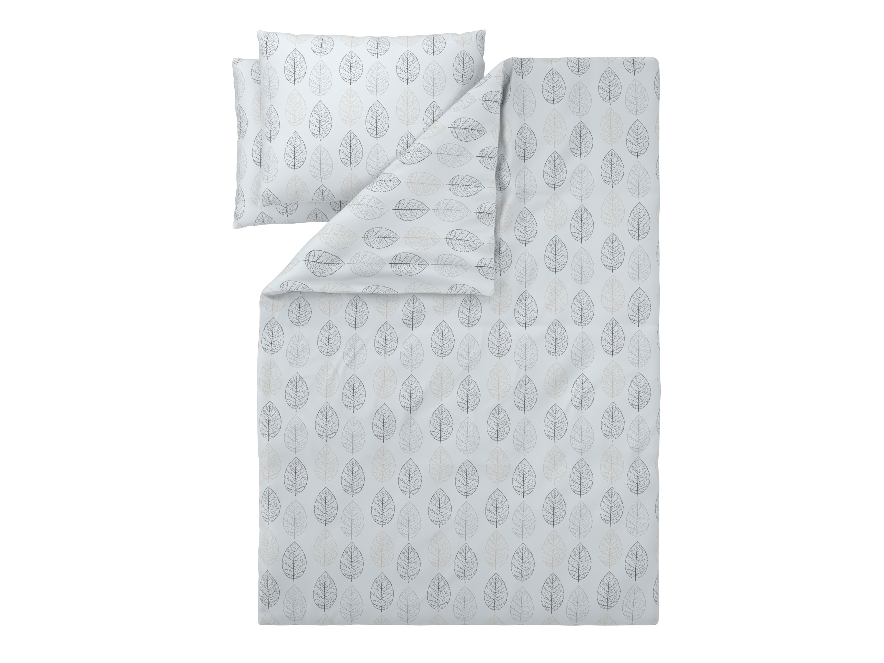 LIVARNO® Posteľná bielizeň z jemného flanelu, 200 x 220 cm (listy/biela)