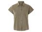 Krátka ľanová košeľa, khaki farba.