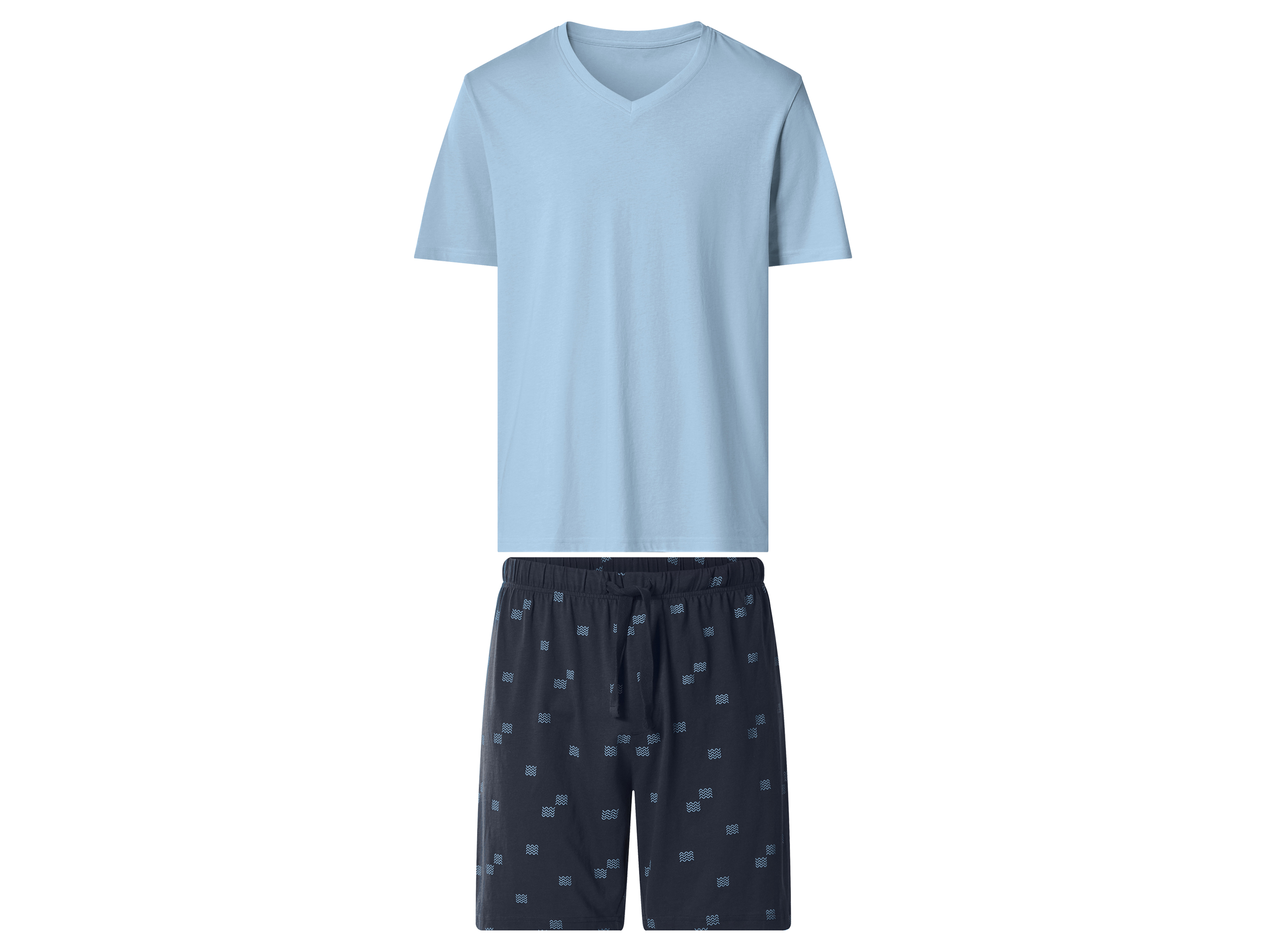 esmara Men Pánske krátke pyžamo (bledomodrá/navy modrá, L (52/54))
