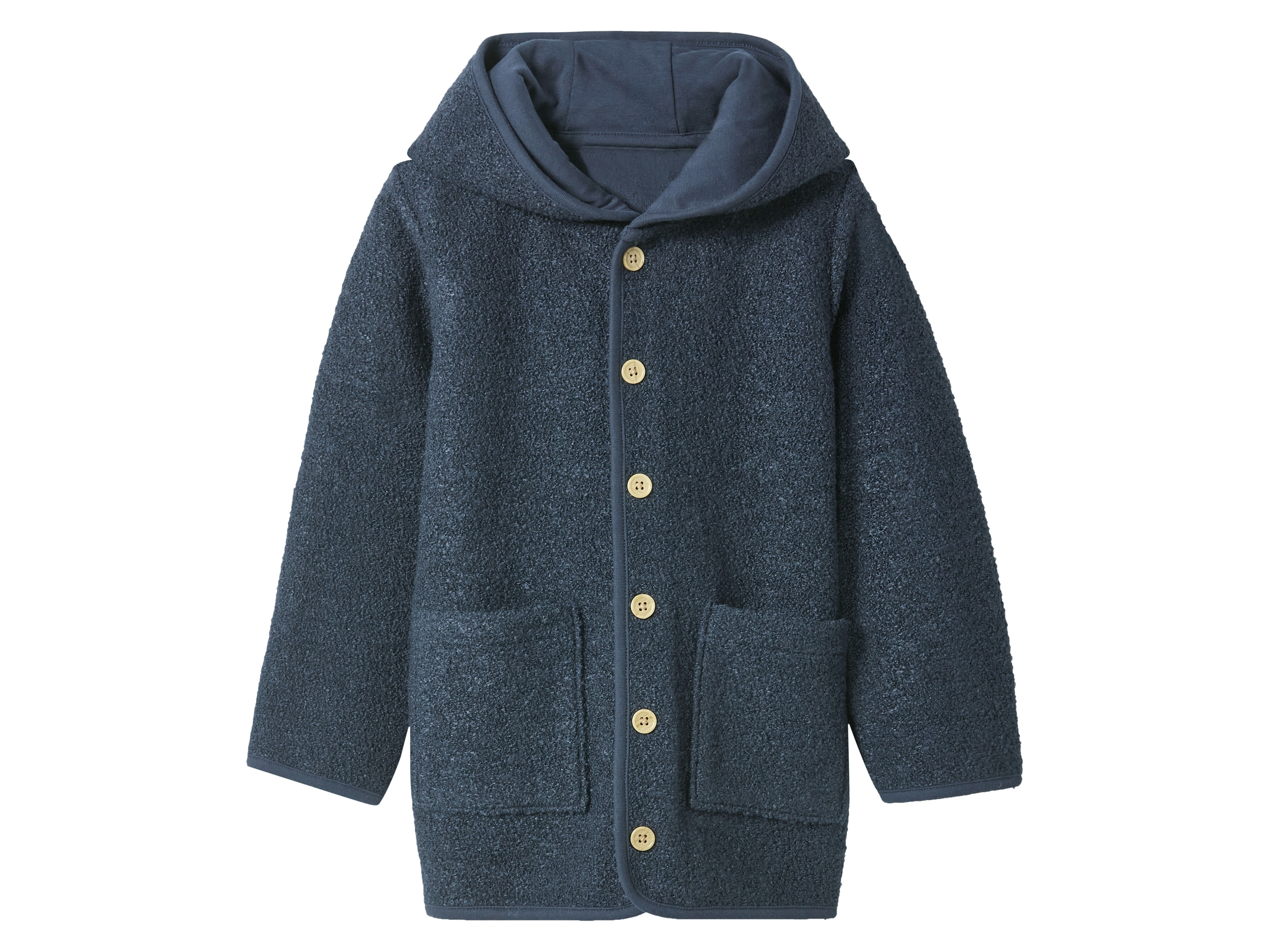 lupilu® Detský kabát s merino vlnou Premium (navy modrá, 122/128)