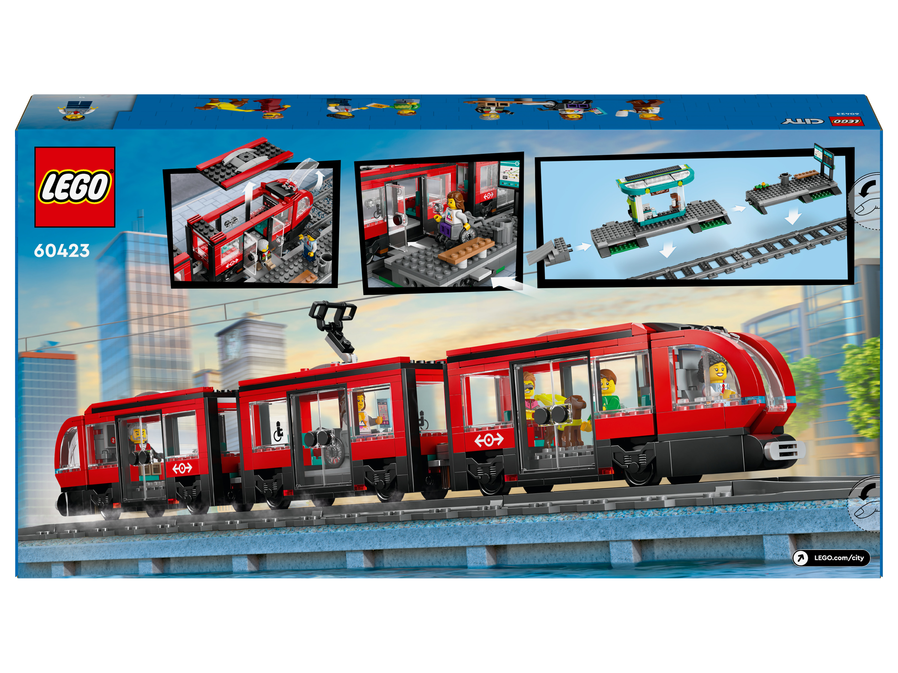LEGO® City 60423 Električka a zastávka v centre mesta