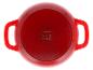 Červený liatinový hrniec Silvercrest zhora.