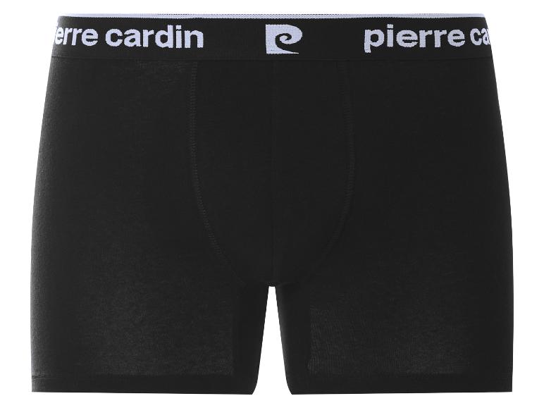 Čierne pánske boxerky s bielym elastickým pásom s textom a logom.