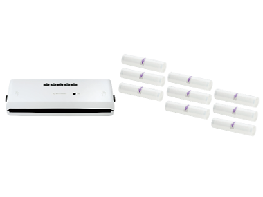 SILVERCREST® Vákuovačka SV 130 A1, biela + Fólie na vákuovanie, 20 cm, 9 kusov