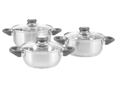 SILVERCREST® Súprava hrncov z ušľachtilej ocele, 6-dielna