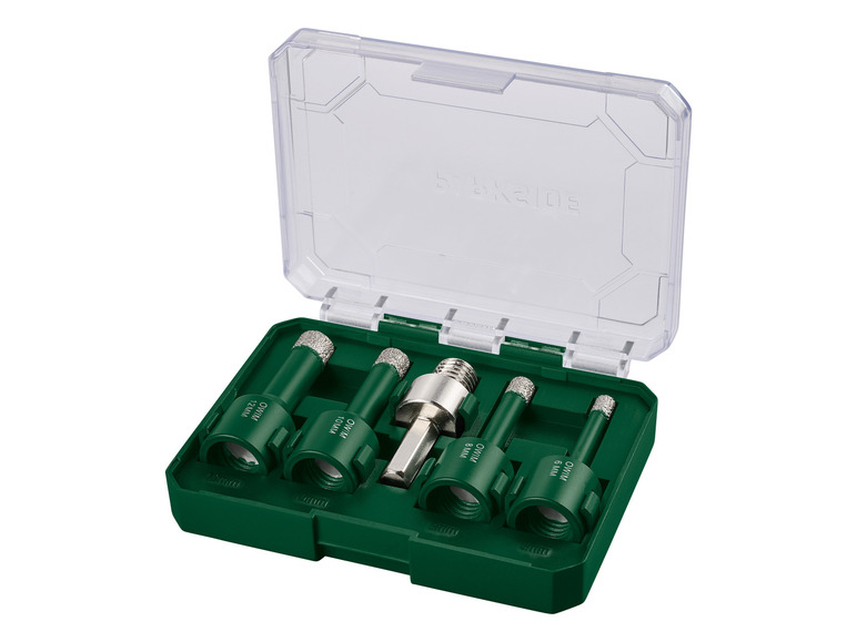 Sada 5 diamantových vrtákov v zelenom puzdre