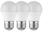 Tri biele LED žiarovky GU10.