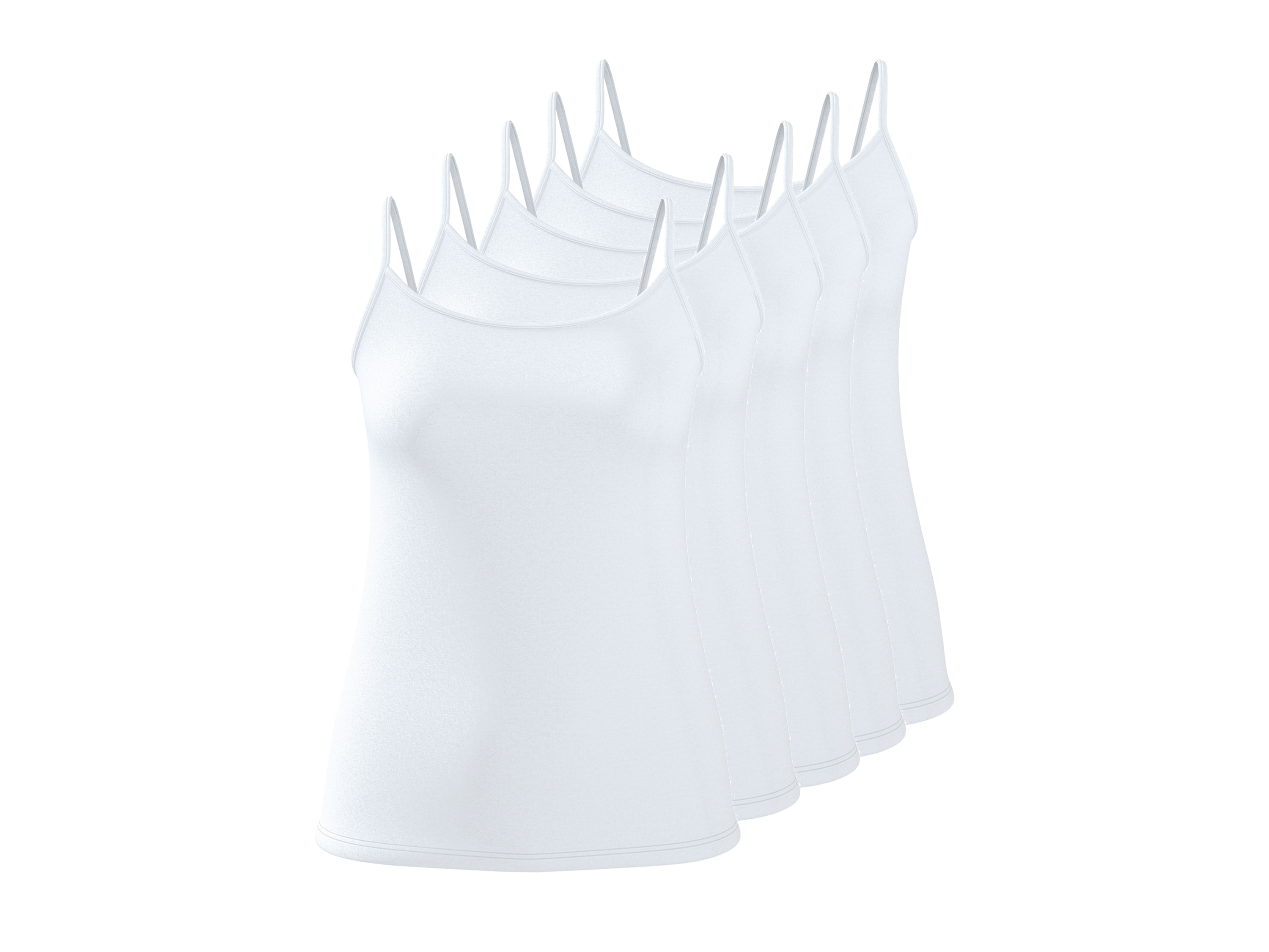 esmara® Dámske tielko s úzkymi ramienkami, 5 kusov (biela, S (36/38))
