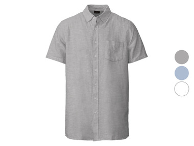 LIVERGY® Pánska košeľa s krátkym rukávom z ľanu a bavlny