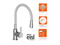 Kuchynská batéria eisl s sivou výtokovou trubicou, 360° otočnou a funkciou úspory vody.