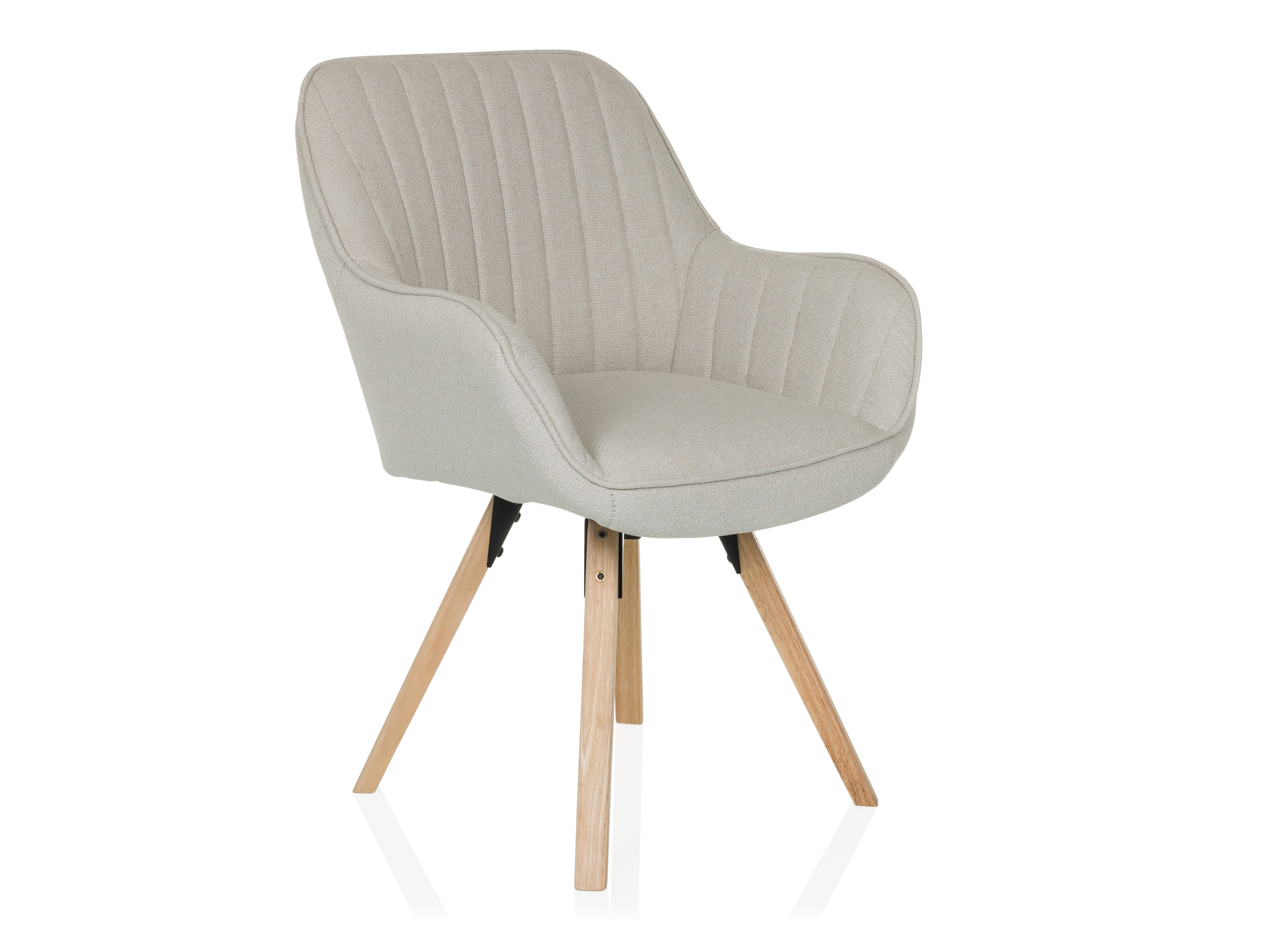 HJH LIVING Otočná čalúnená jedálenská stolička SCANDI SOFT  (krémová biela)