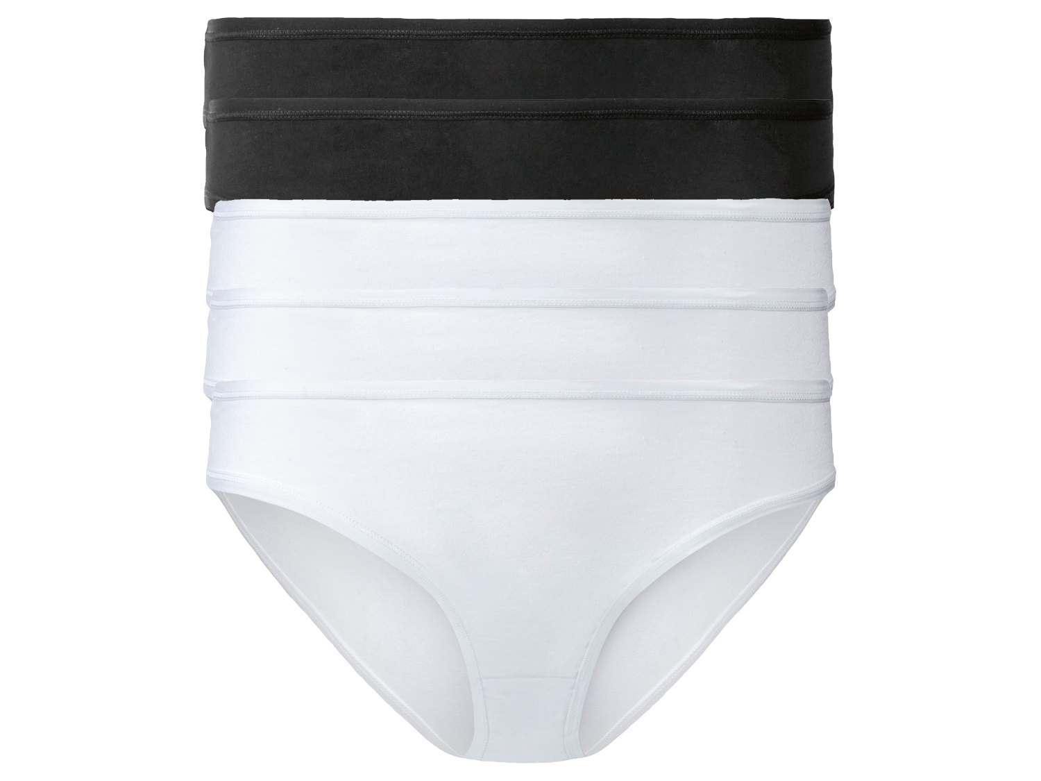 esmara® Dámske bavlnené nohavičky, 5 kusov (XS (32/34), čierna/biela)
