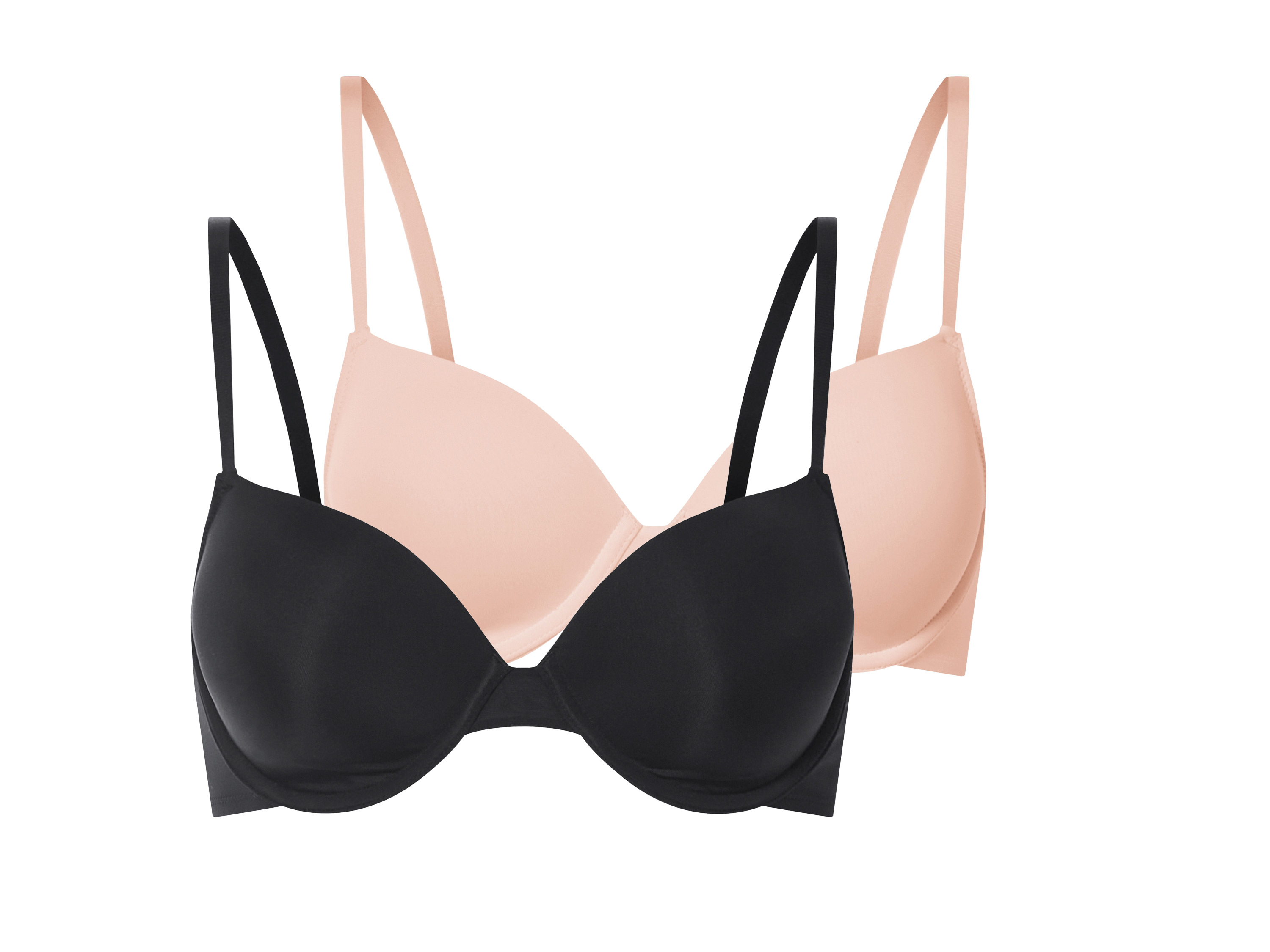 esmara® Dámska podprsenka, 2 kusy (čierna/béžová, 75B)