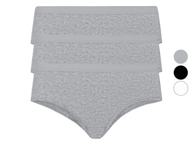 esmara® Dámske rebrované bedrové nohavičky, 3 kusy
