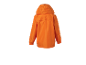 Oranžová detská bunda s kapucňou.