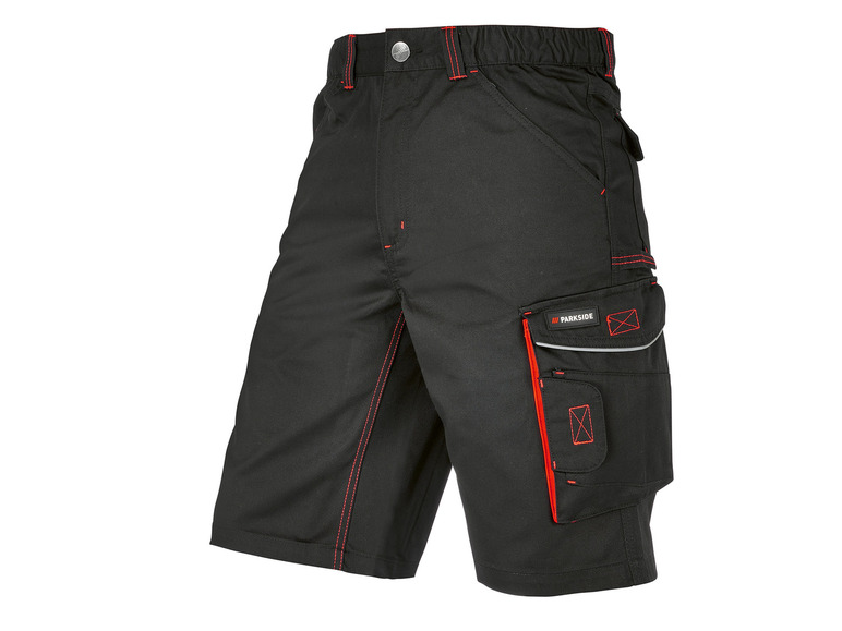 PARKSIDE® Pánske pracovné šortky (48, čierna/červená)