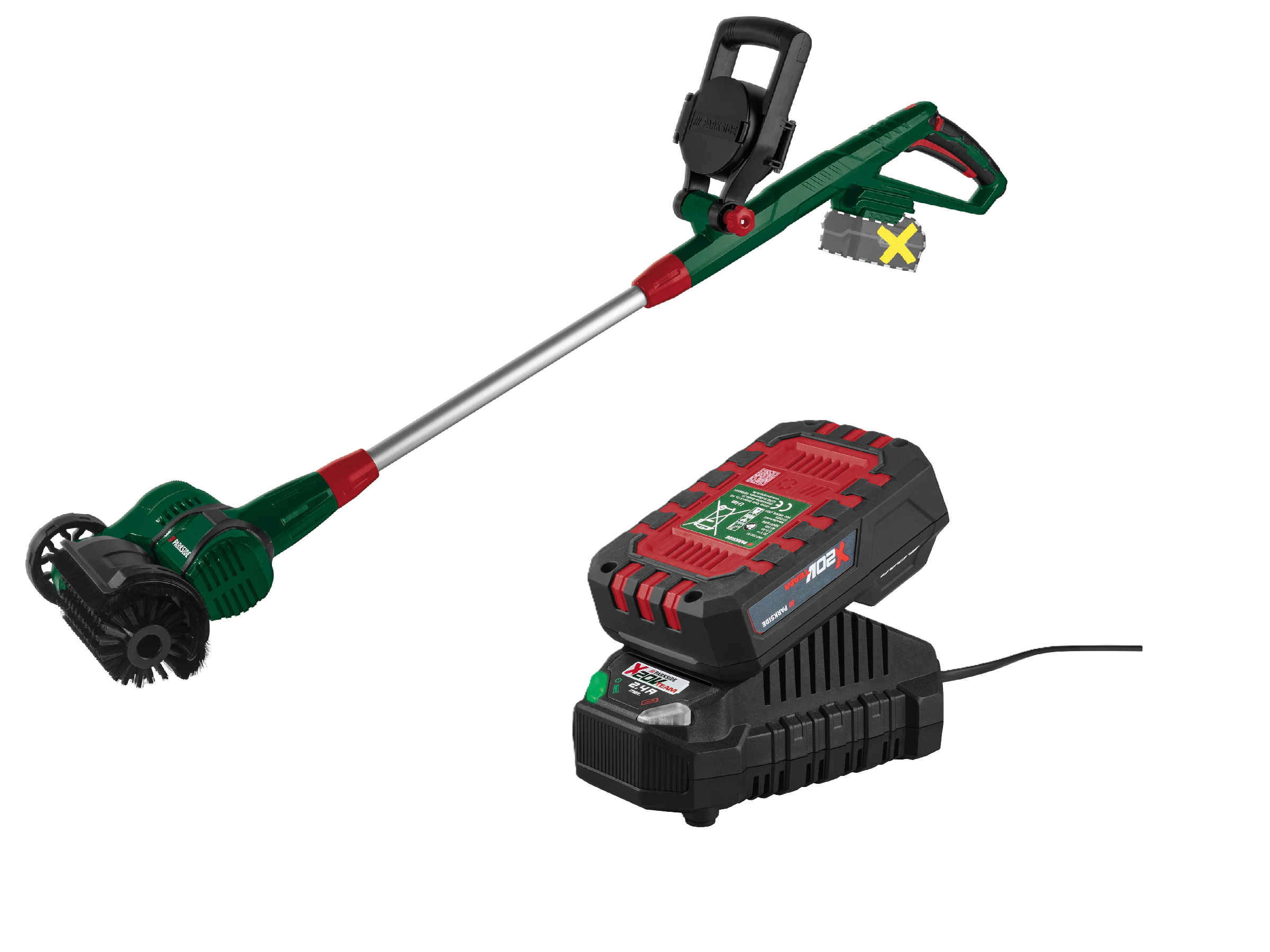 E-shop PARKSIDE® Aku kefa na povrchy 2 v 1 + Akumulátor 20 V/2 Ah + Nabíjačka 20 V/2,4 A