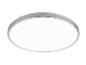 Moderné okrúhle LED stropné svietidlo s rámom z brúseného kovu.