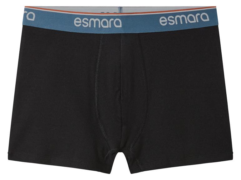 Čierne boxerky Esmara s modrým a oranžovým pásom