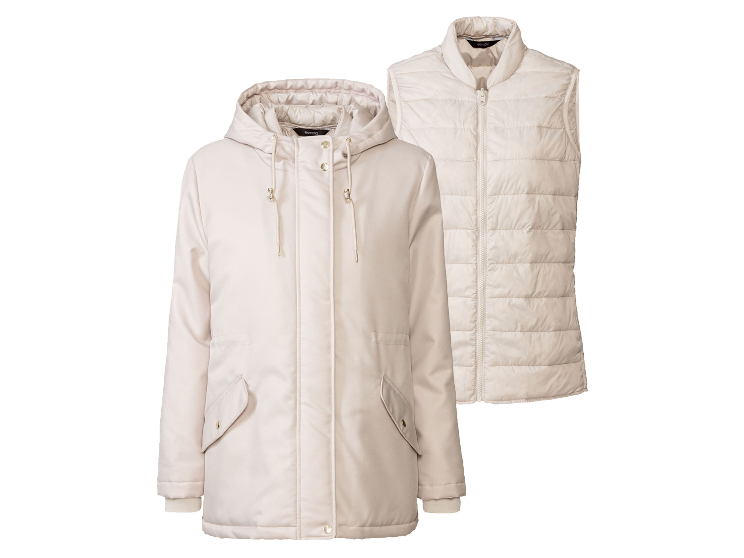 esmara® Dámska parka do každého počasia 3 v 1 (béžová, XS (32/34))