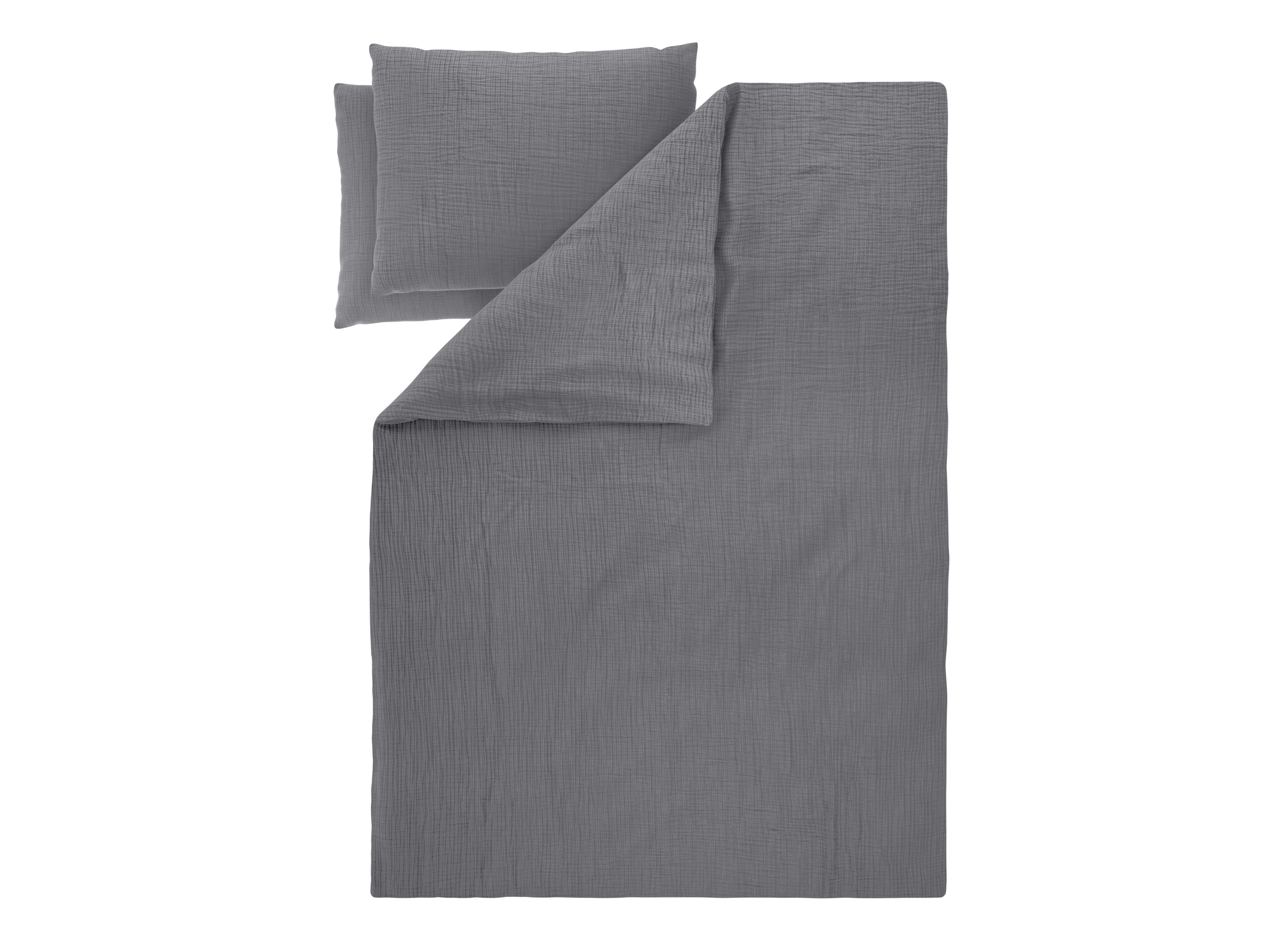 LIVARNO® Mušelínová posteľná bielizeň Premium, 200 x 220 cm (tmavosivá)