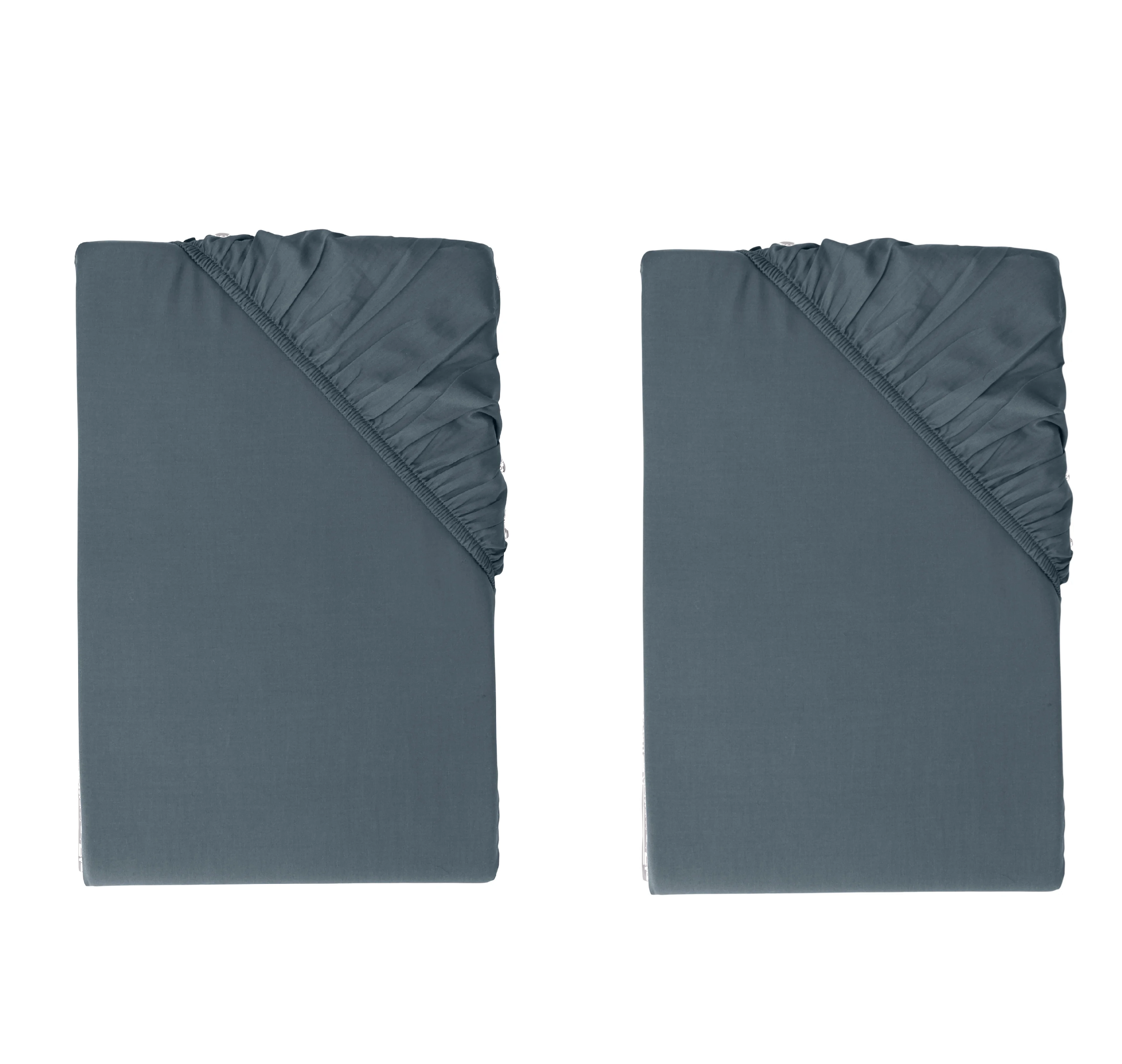 LIVARNO® Napínacia plachta z bambusovej viskózy Premium, 90 – 100 x 200 cm, tmavomodrá, 2 kusy