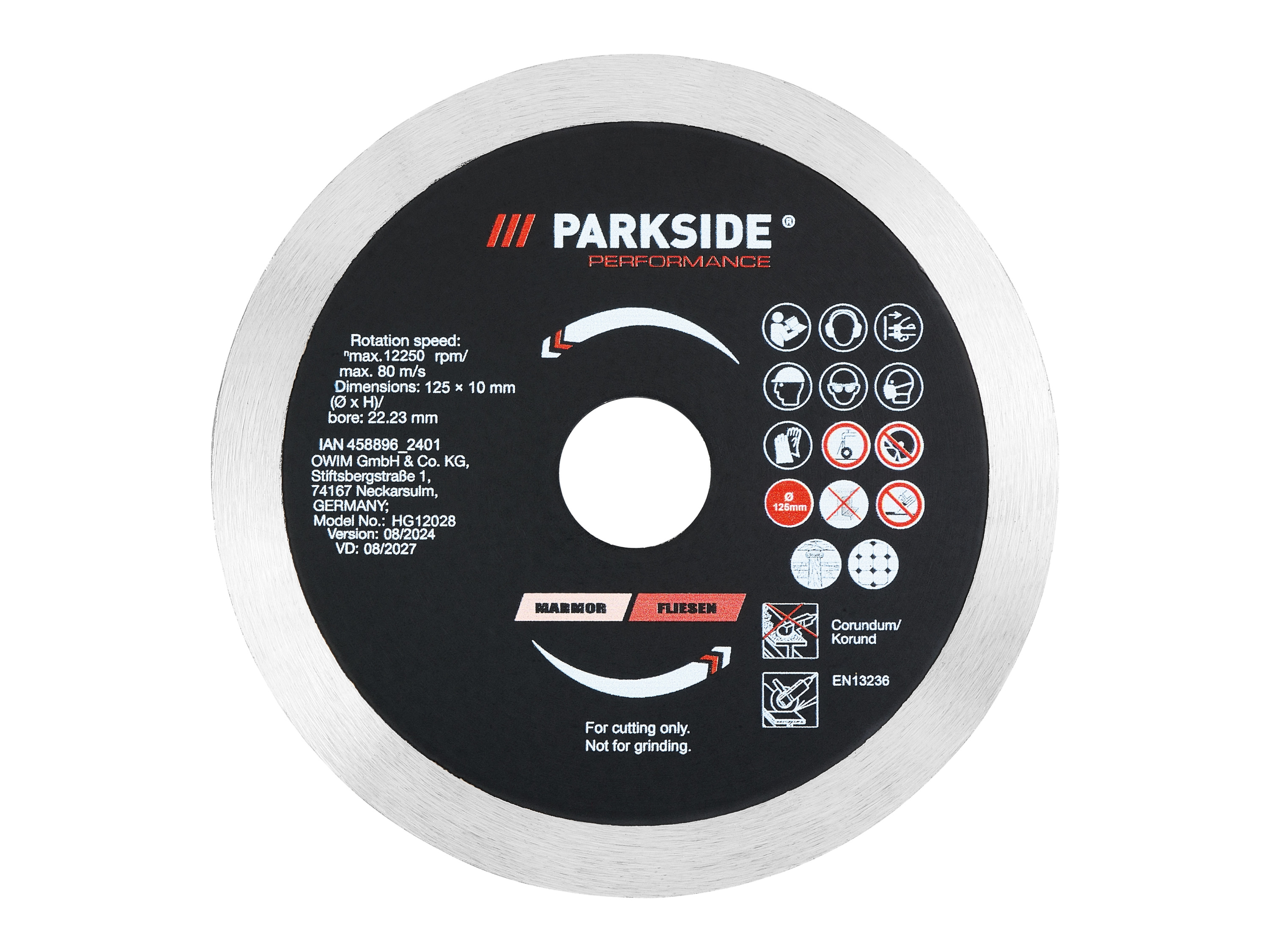 E-shop PARKSIDE PERFORMANCE® Rezné/Brúsne kotúče (diamantový rezný kotúč s plným okrajom)