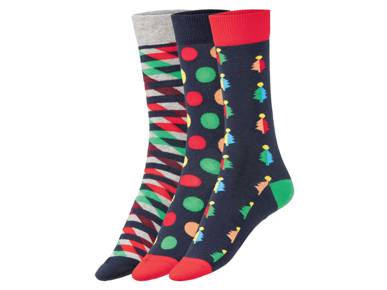 E-shop Fun Socks Unisex ponožky, 3 páry (36/40, modrá/pruhy/bodky)