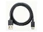 Čierny USB kábel s konektormi USB-A a USB-C, stočený do kruhu.