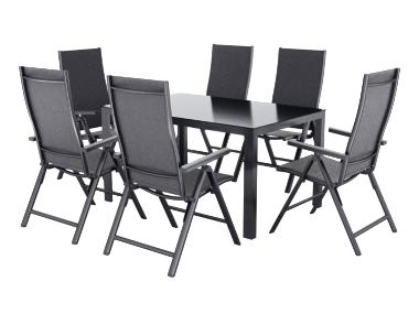 LIVARNO home Hliníkový záhradný stôl Houston/Toronto + Hliníkové kreslo Houston, 6 kusov