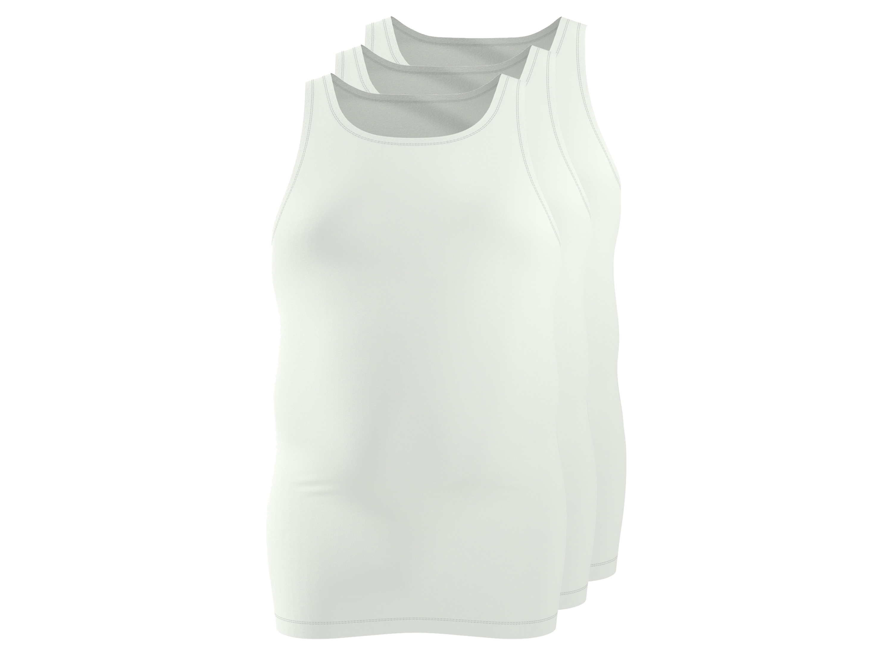 esmara Men Pánske tielka z jemnej rebroviny XXL, 3 kusy (biela, 9/3XL)