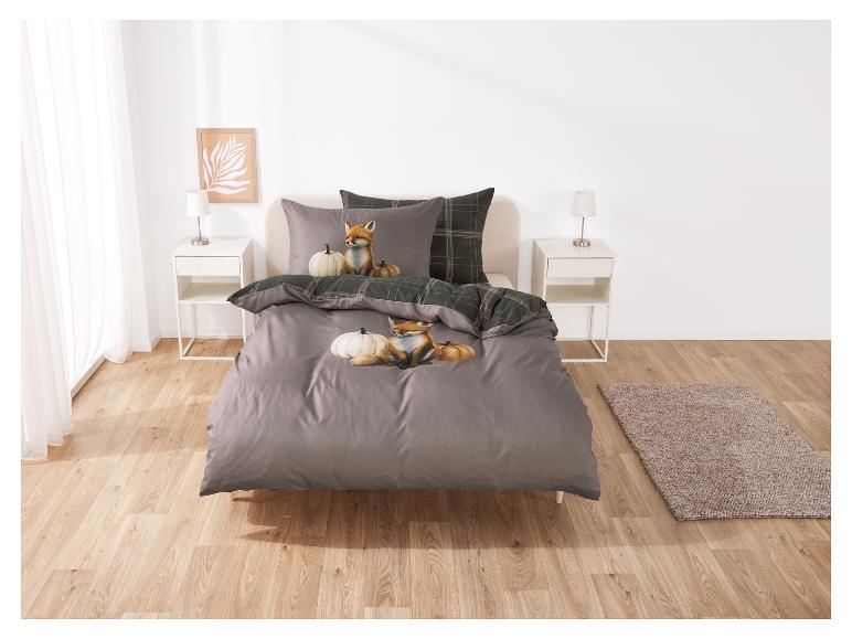 Livarno home Posteľná bielizeň zo saténového mikrovlákna, 240 x 220 cm (líška )