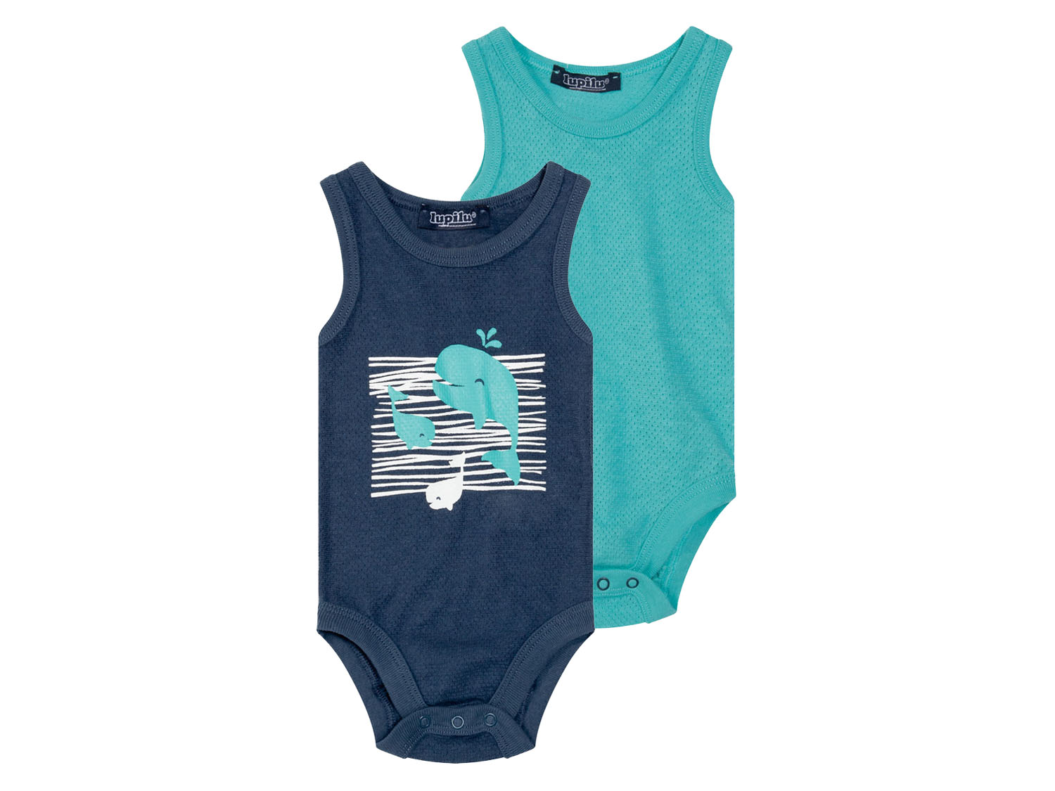 lupilu® Chlapčenské body pre bábätká, 2 kusy (tyrkysová/navy modrá, 50/56)